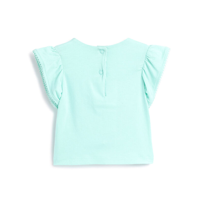 Girls Medium Light Blue Embellished Short Sleeve T-Shirt image number 1